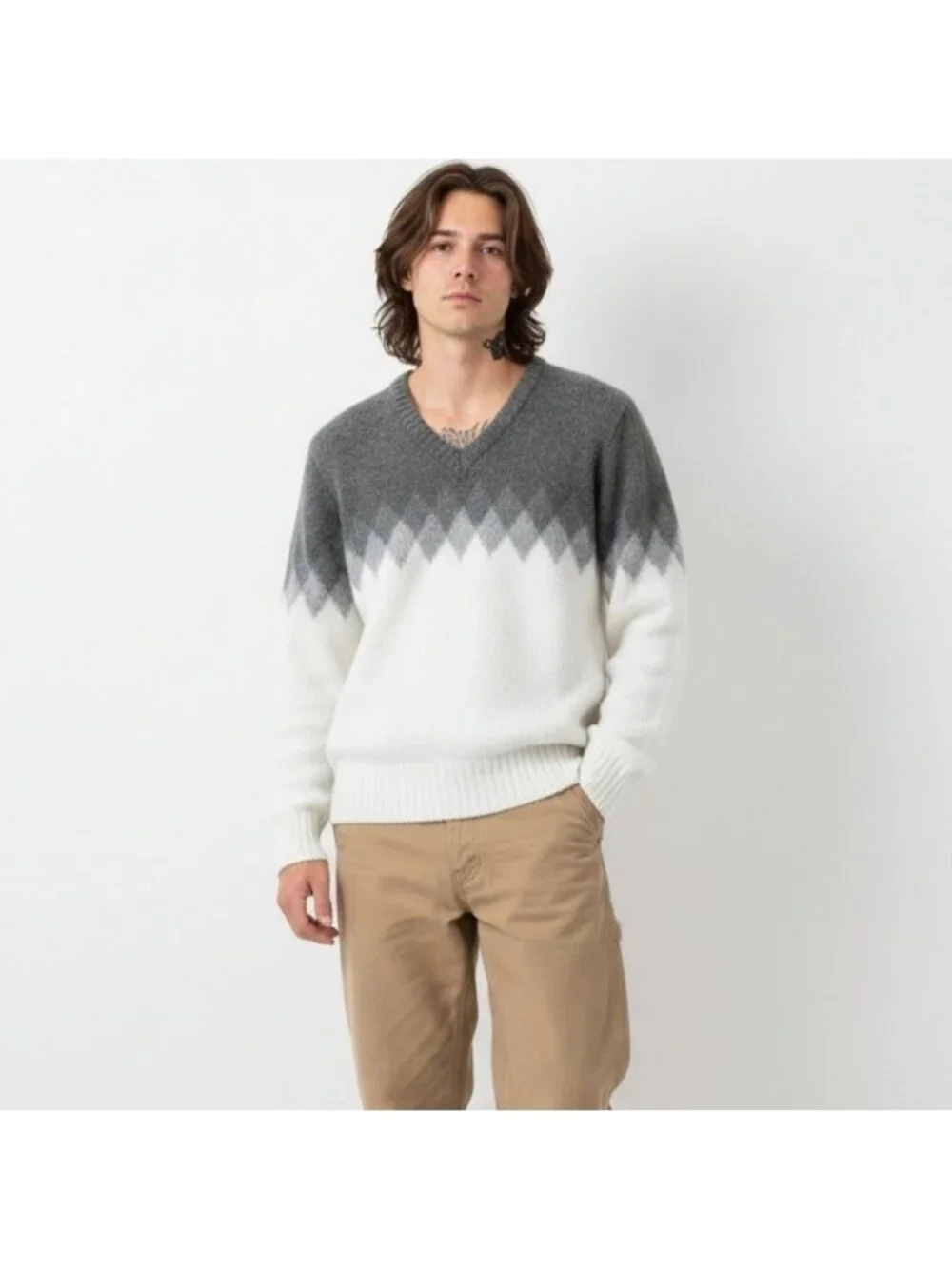 Vintage 90s Eclectic Grandpa Style Abstract Black Sweater Oversized Grunge Dad